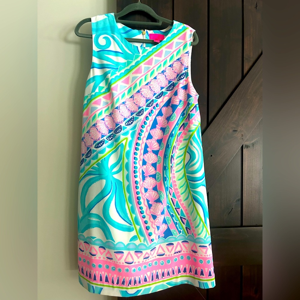 Lilly Pulitzer Narissa Stretch Shift Coco Island #005199 Women's Sz 10~ like New